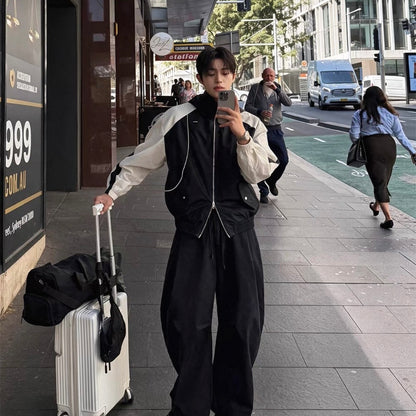 Contrast Piping Track Jacket