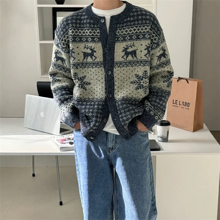 -Kr- Scandinavian Knit Cardigan