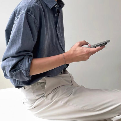 Korean Loose-Fit Denim Shirt