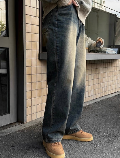 Retro Straight Jeans Pants