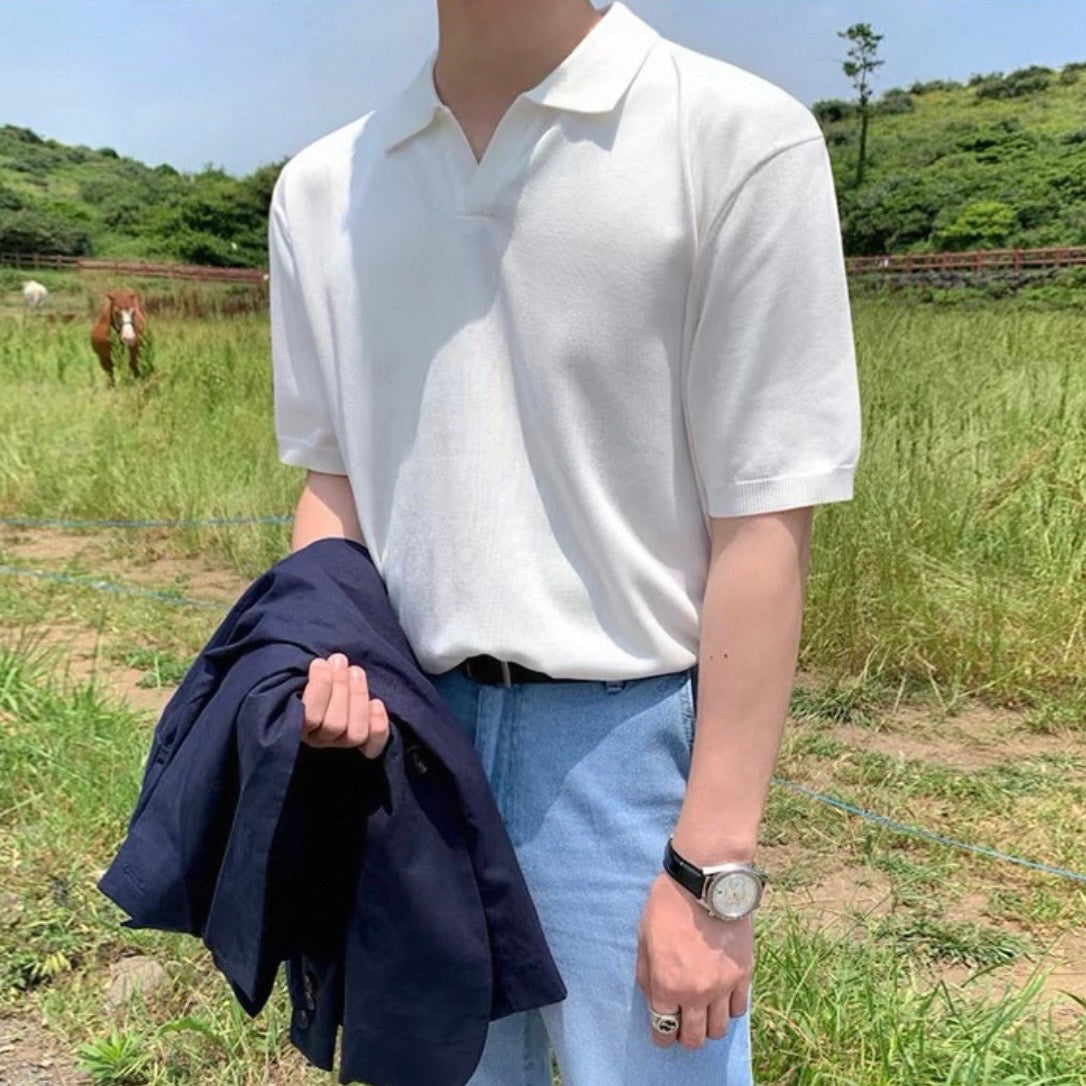 Minimal Knit Polo Shirt