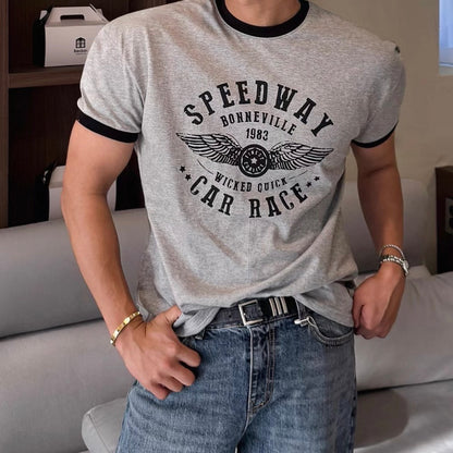 Retro Color-Block Commuter T-Shirt