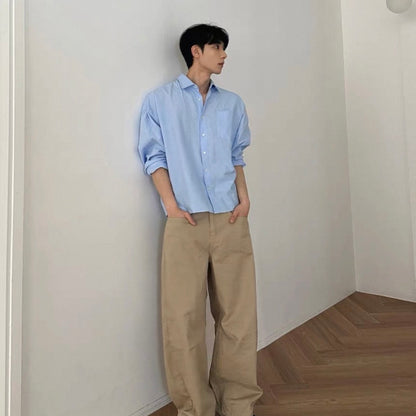 Korean-Style Long Sleeve Shirt