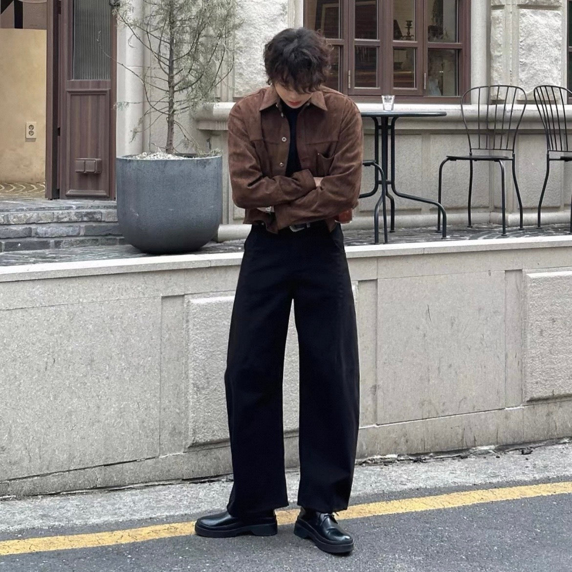 Wide Straight Slacks