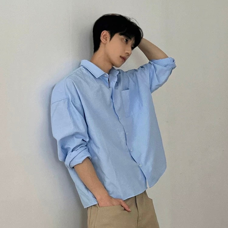 Korean-Style Long Sleeve Shirt