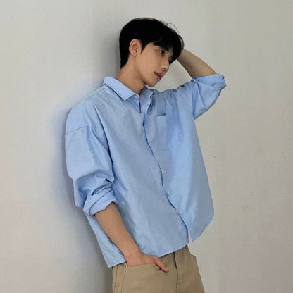 Korean-Style Long Sleeve Shirt