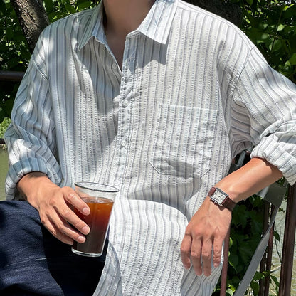 Textured Stripe Relaxed Shirt