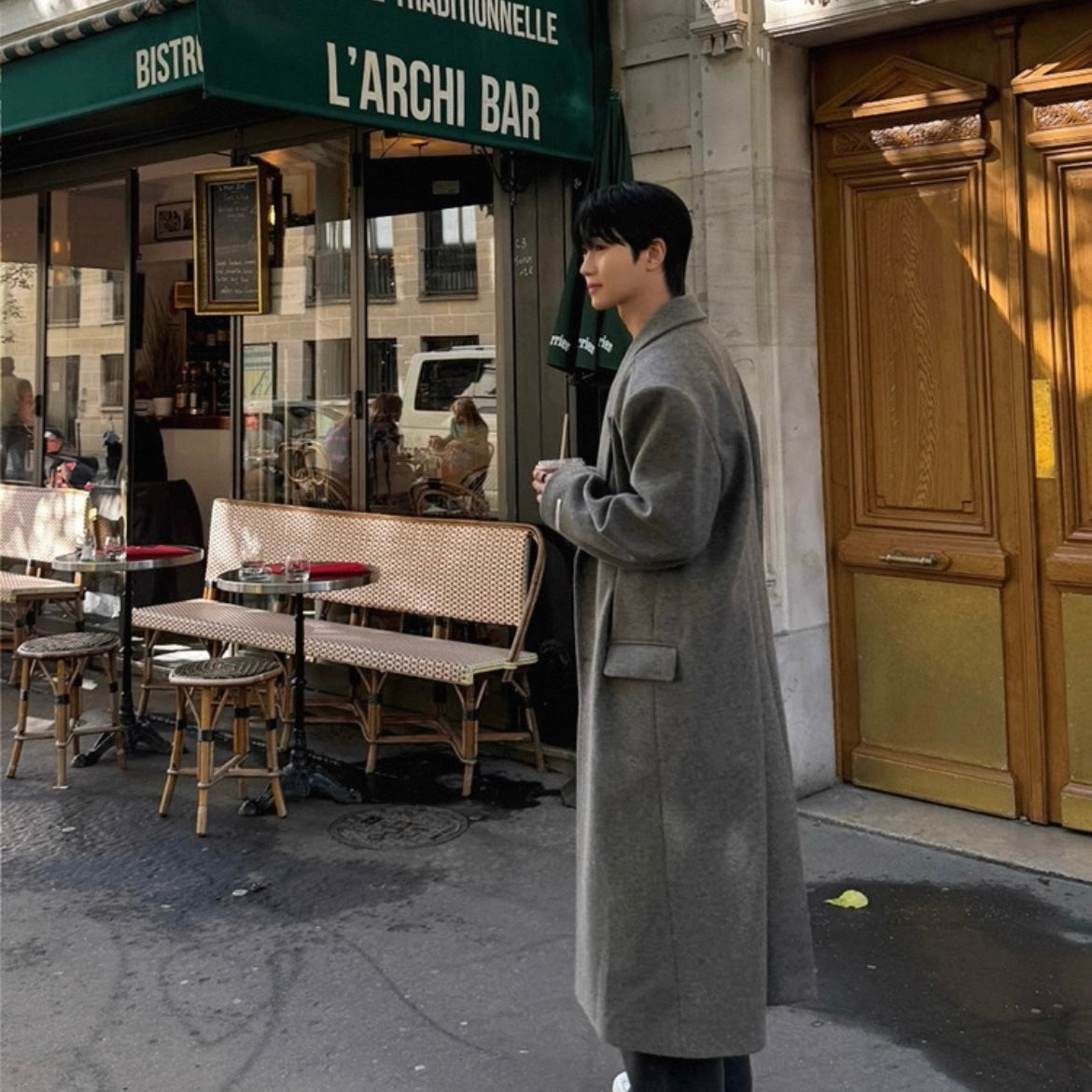 Men's Warm Wool Trench Coat