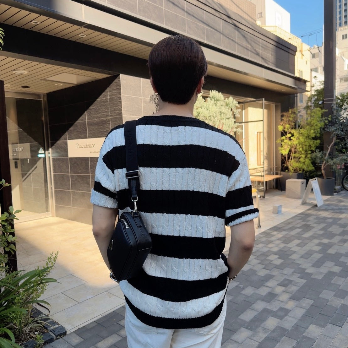 Retro Color Clash Knit Tee