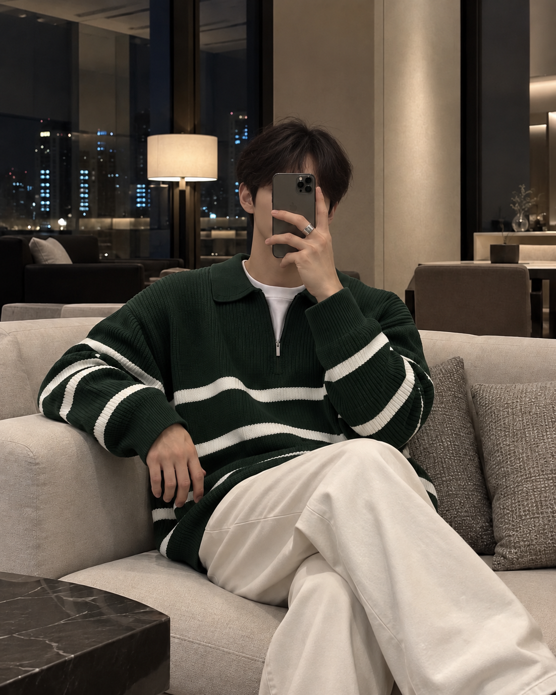 Half-zip knit sweater