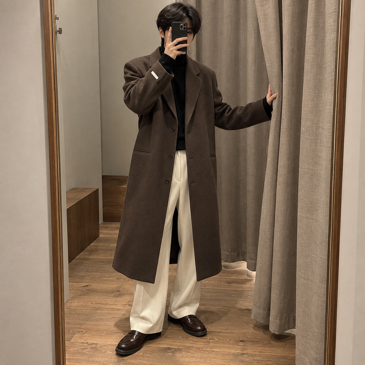 Tweed trench coat