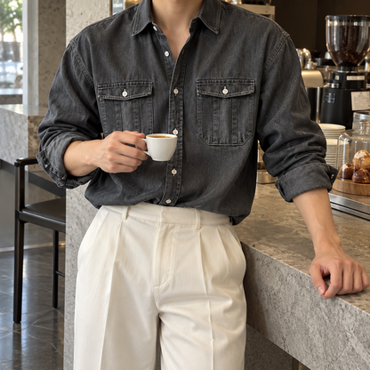 Fall Design Sense Lapel Shirt