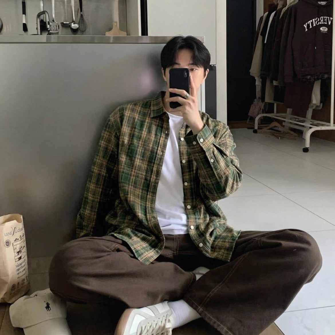 Retro Green Plaid Shirt