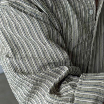 Korean-Style Striped Casual Shirt