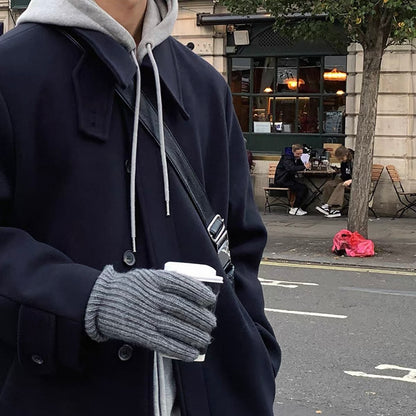 Knee-Length Wool Tweed Coat