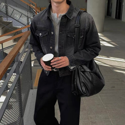 Washed Black Denim Jacket