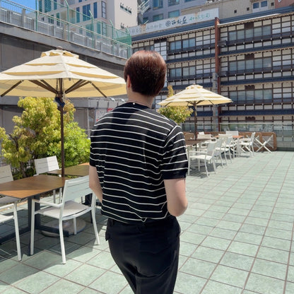 Loose Fit Black Striped Tee