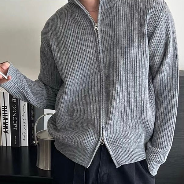 Ribbed Half Zip Knit