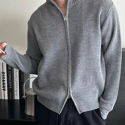 Ribbed Half Zip Knit
