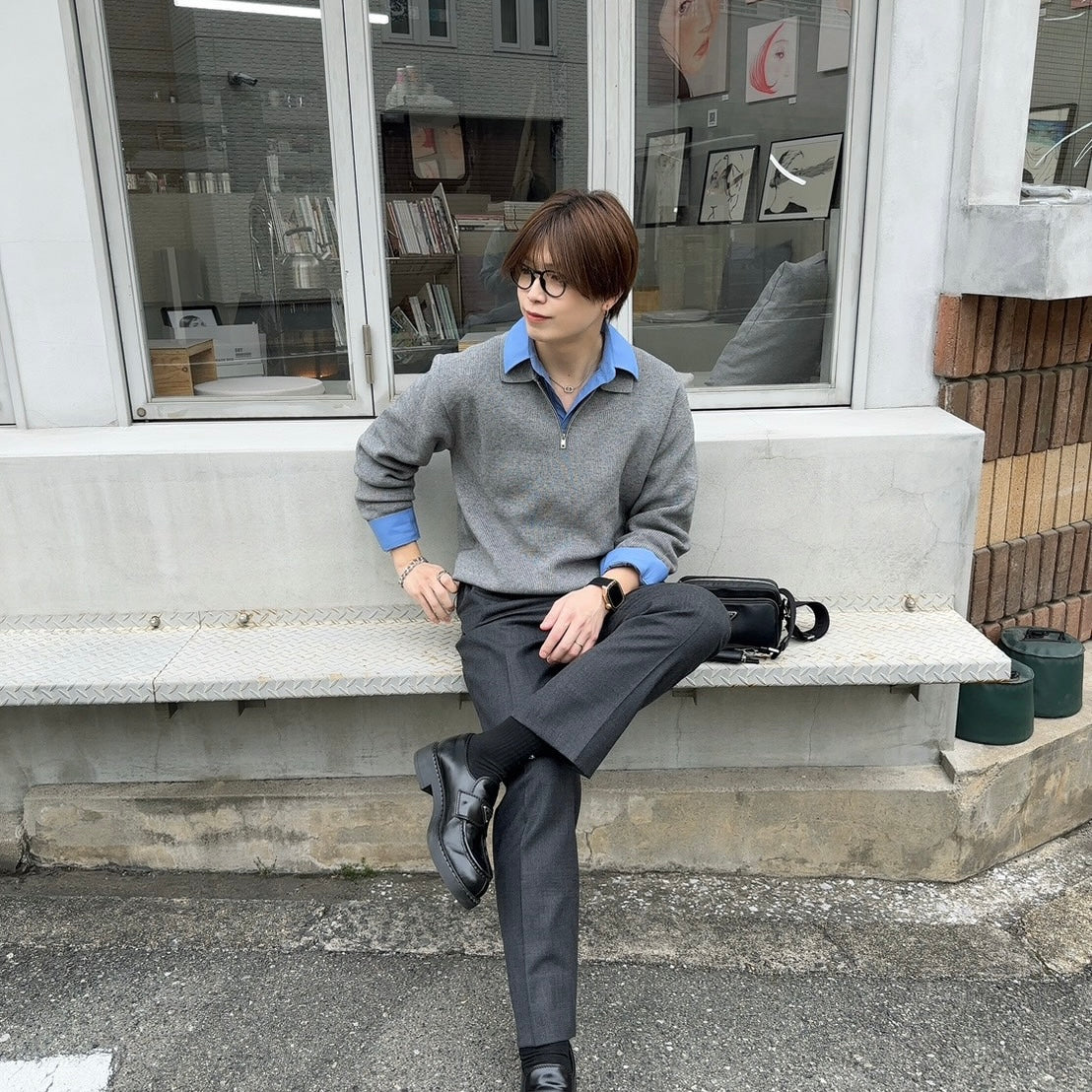 Lazy Half-Zip Knit Sweater