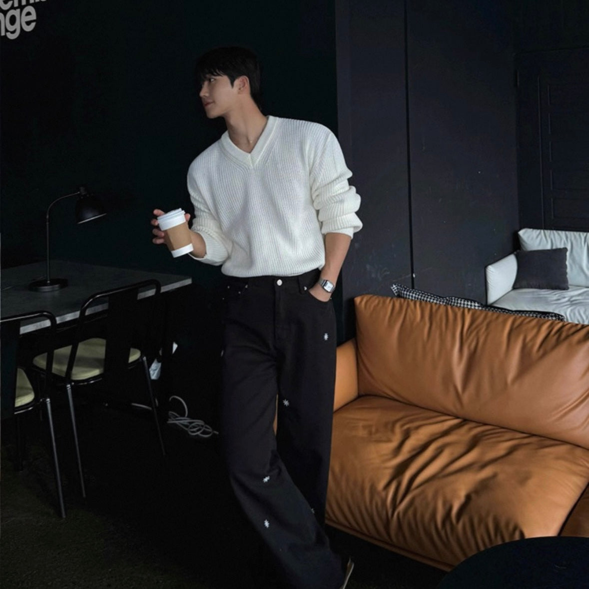 Men's V-Neck Knit Sweater