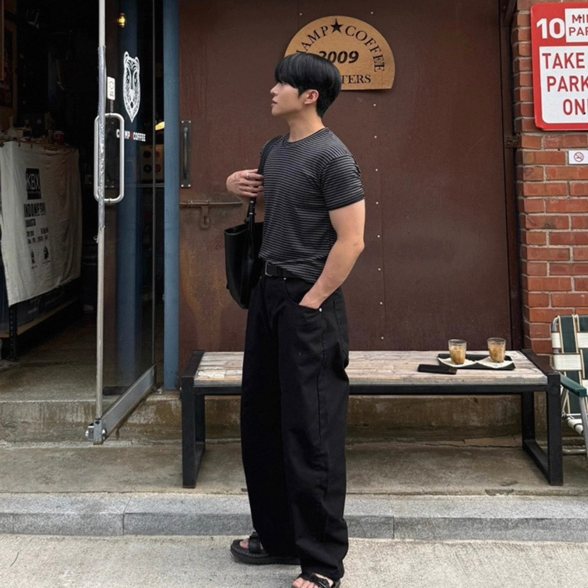 Korean Striped Cotton T-Shirt