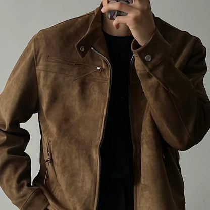 Suede Zip-Up Jacket