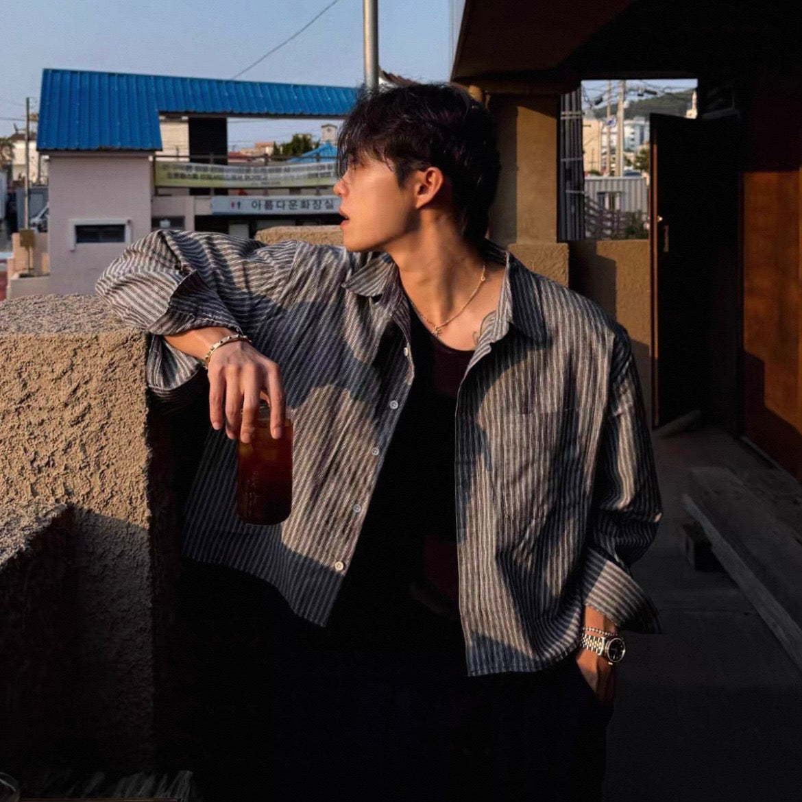 Casual Striped Long Sleeve Shirt