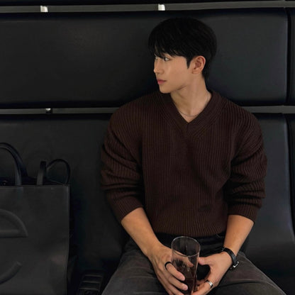 Men's V-Neck Knit Sweater