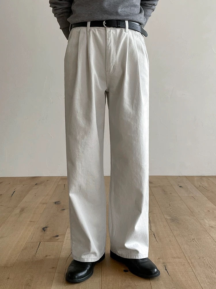 Draped Casual Straight Pants