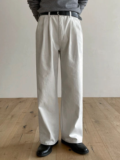 Draped Casual Straight Pants