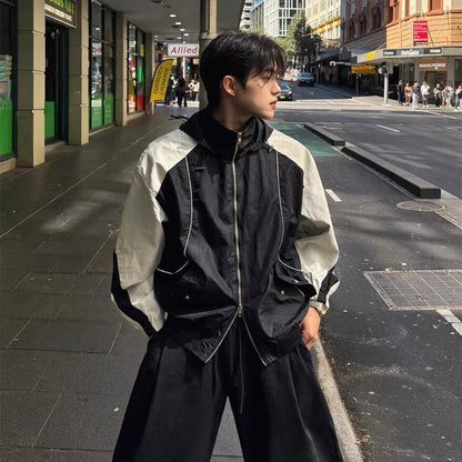 Contrast Piping Track Jacket