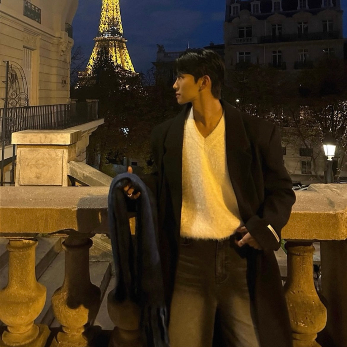 Men's Warm Wool Trench Coat