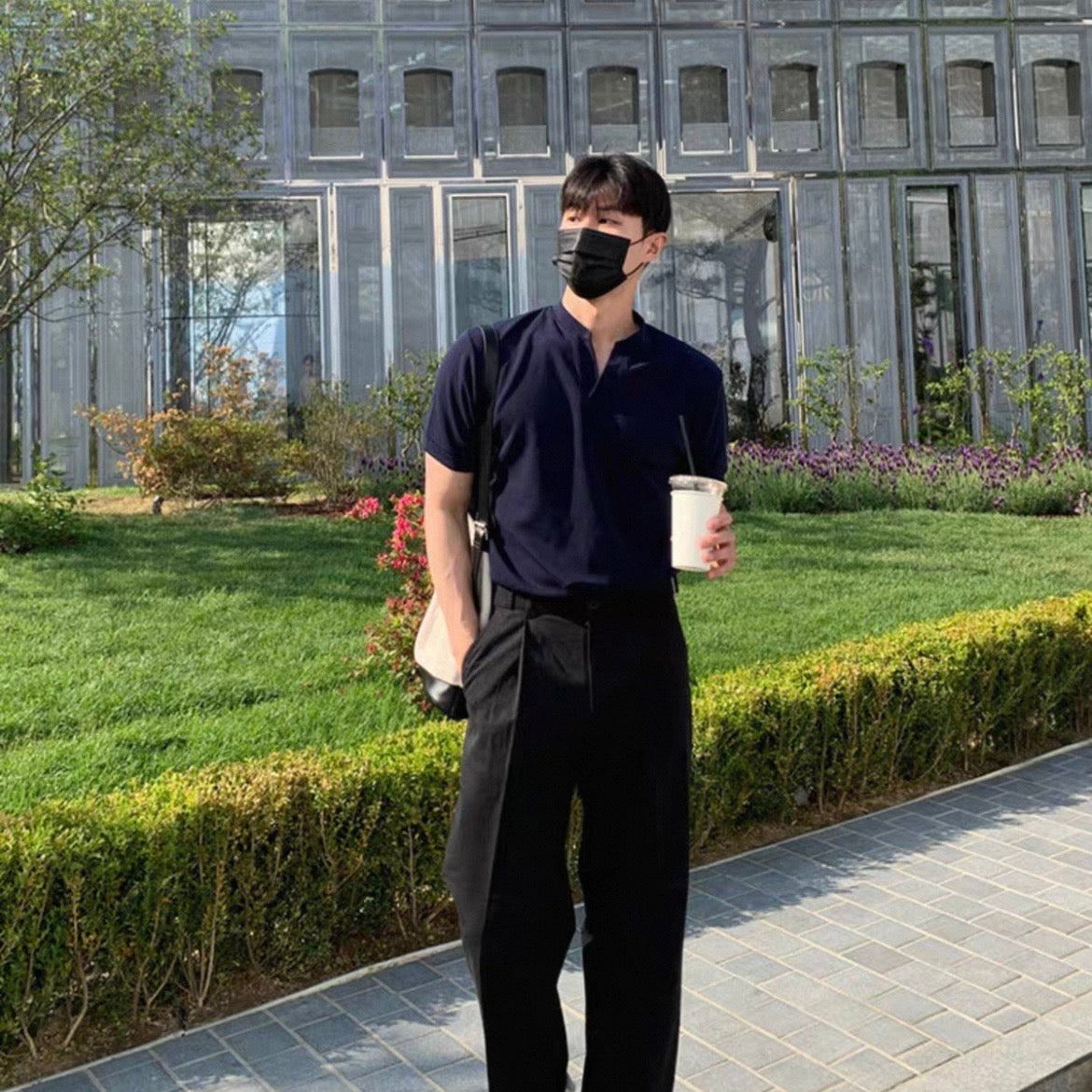 Korean V-Neck Cotton T-Shirt