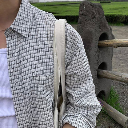 Plaid Long-Sleeve Shirt Jacket