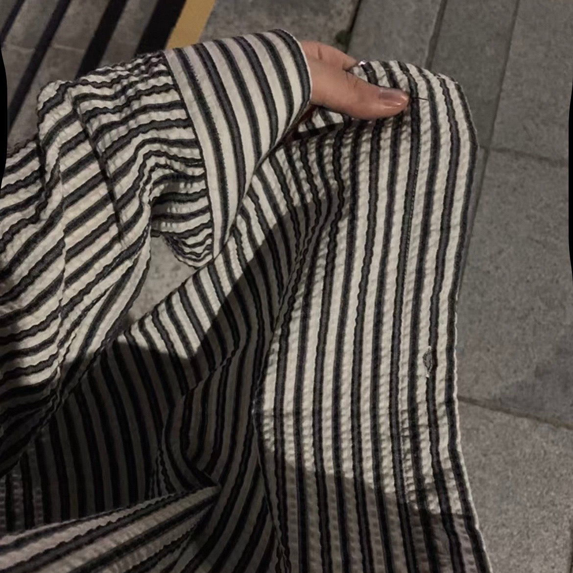 Oversized Striped Shirt Jacket