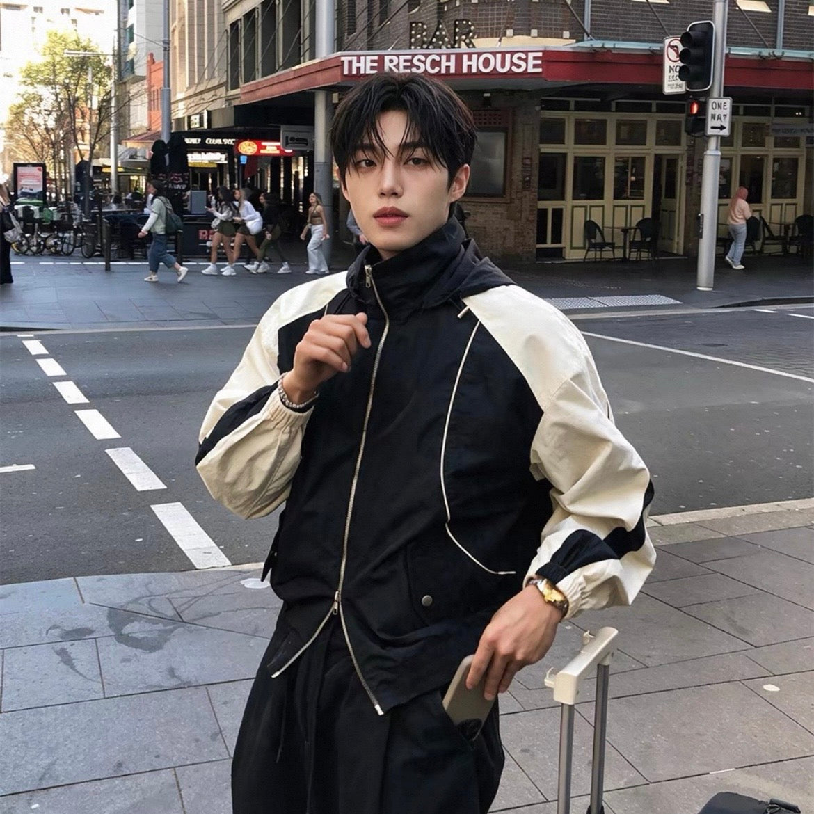 Contrast Piping Track Jacket