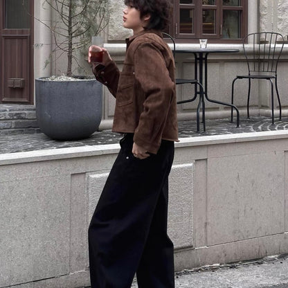 Wide Straight Slacks