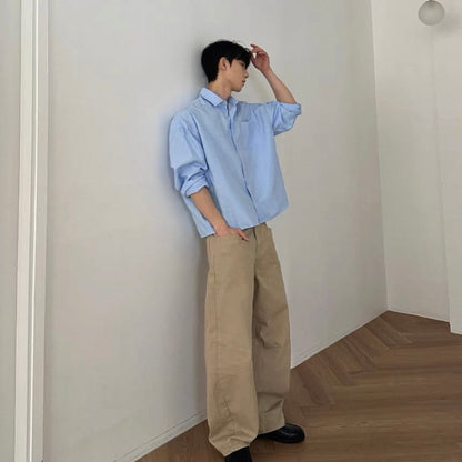 Korean-Style Long Sleeve Shirt