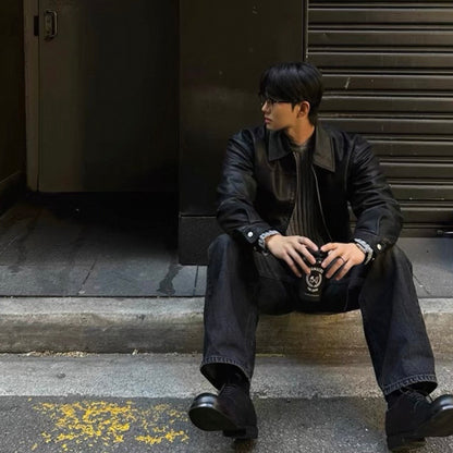 Vintage Leather Blouson Jacket