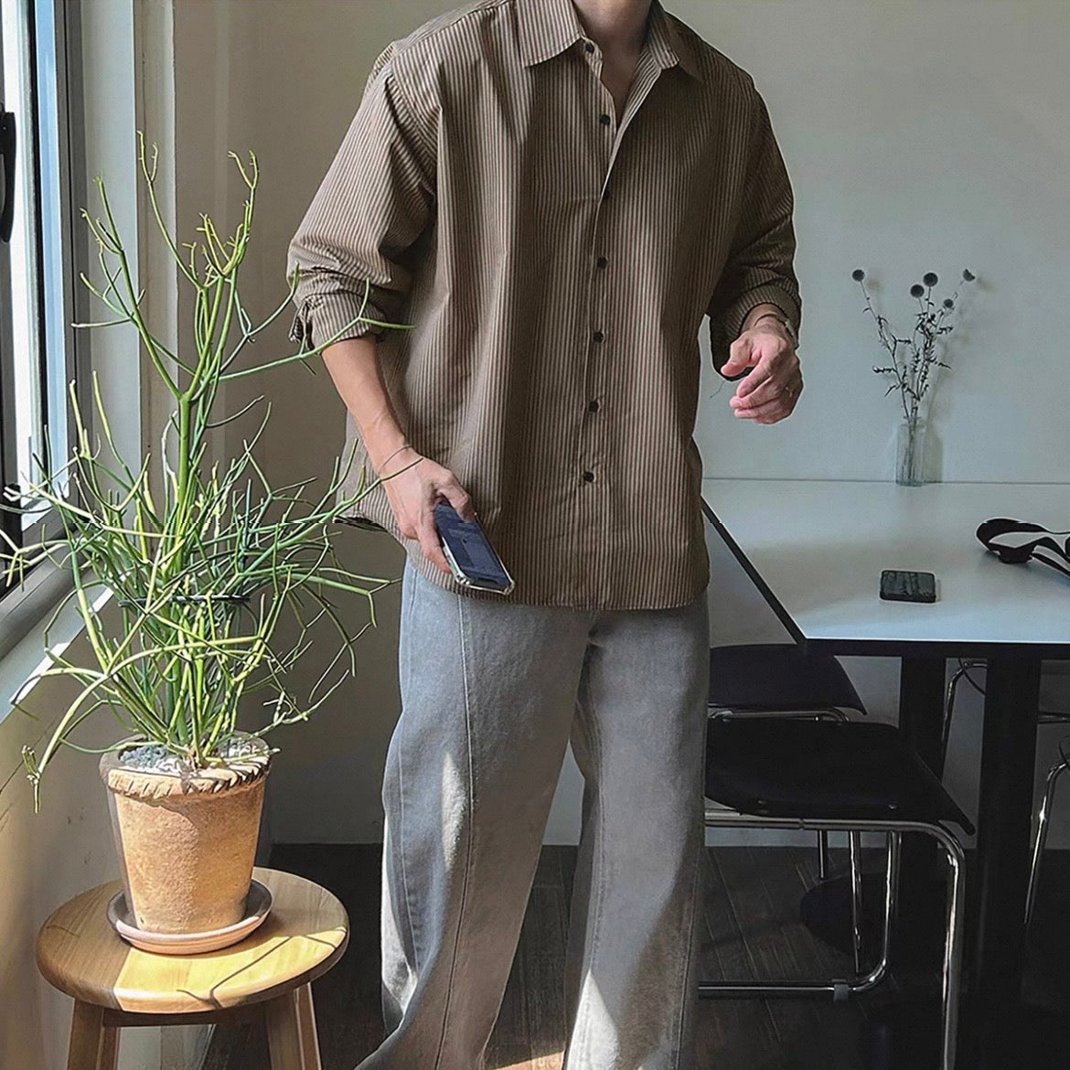 Retro Striped Casual Shirt