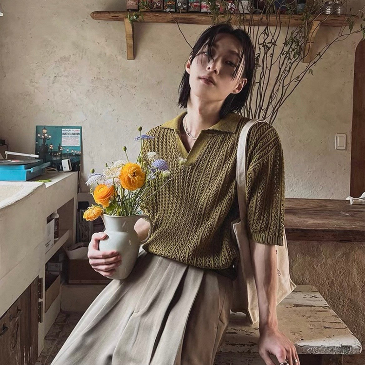 Vintage Cable-Knit T-Shirt