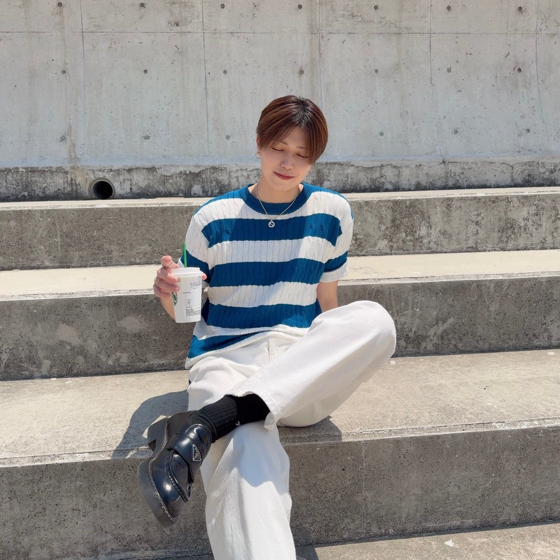 Retro Color Clash Knit Tee