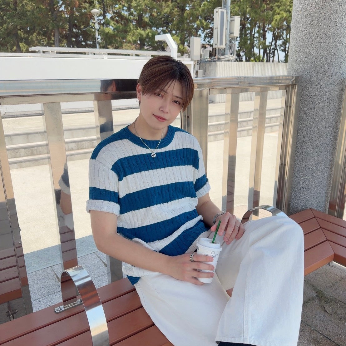 Retro Color Clash Knit Tee