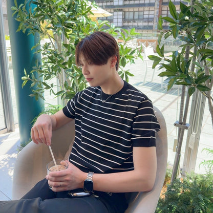 Loose Fit Black Striped Tee