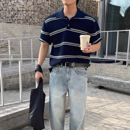 Loose-Fit Color-Block Polo Shirt