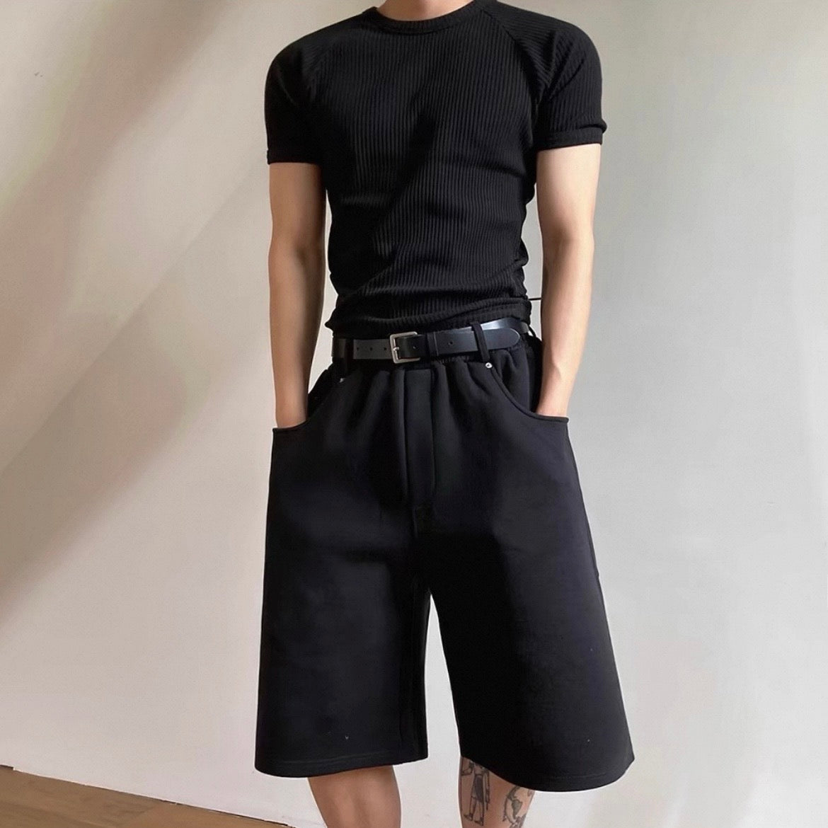 Textured Ribbed Slim-Fit T-Shirt