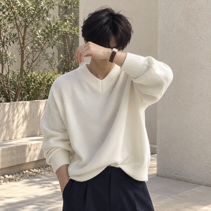 V-Neck Design Knit Sweater
