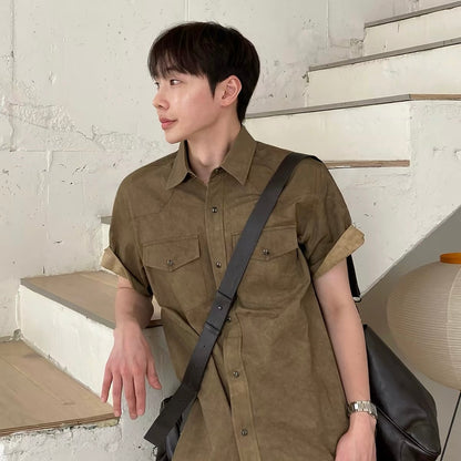 Retro Workwear Short-Sleeve Shirt
