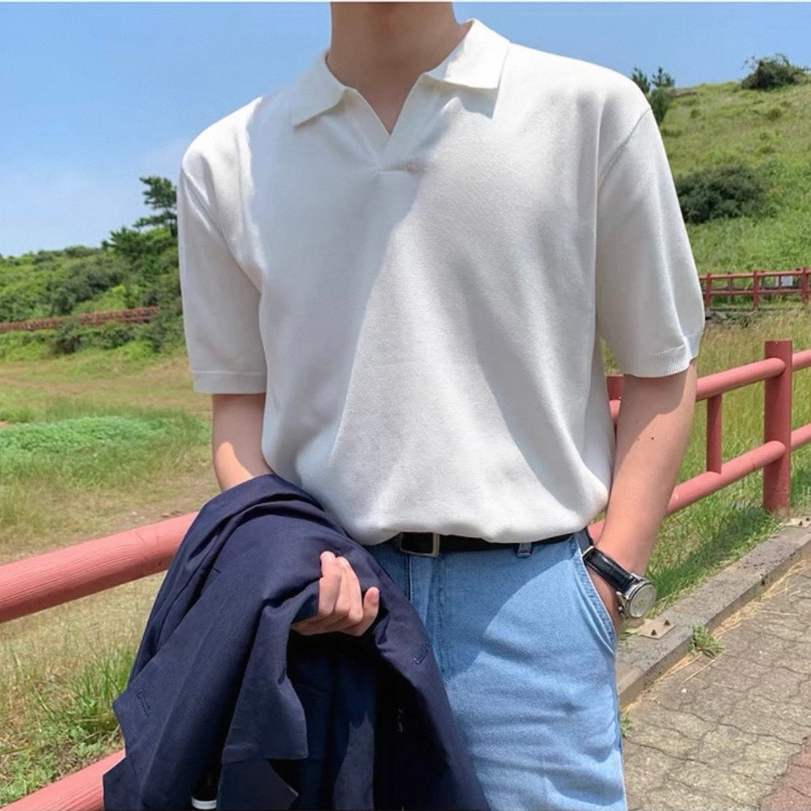Minimal Knit Polo Shirt